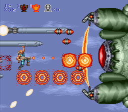 contra 3 hanging onto missiles